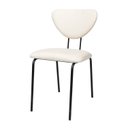 Ver imagem 1 de Cadeira Estofada para Sala de Jantar Moderna Base em Metal Design Escandinavo Vitta Preto/Linho Off White