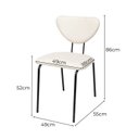Ver imagem 4 de Cadeira Estofada para Sala de Jantar Moderna Base em Metal Design Escandinavo Vitta Preto/Linho Off White