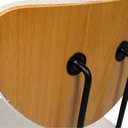 Ver imagem 5 de Cadeira Estofada para Sala de Jantar Moderna Base em Metal Design Escandinavo Vitta Preto/Linho Off White