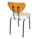 Ver imagem 2 de Cadeira Estofada para Sala de Jantar Moderna Base em Metal Design Escandinavo Vitta Preto/Linho Off White
