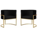 Ver imagem 1 de Kit 2 Poltronas Decorativa Sala de Estar Luana Base Gold Suede