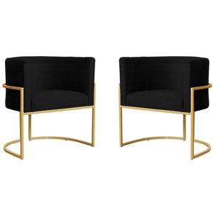 Kit 2 Poltronas Decorativa Sala de Estar Luana Base Gold Suede