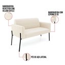 Ver imagem 3 de Sofá Namoradeira e 2 Poltronas Marisa Pé Aço Preto Cotelê Ext/veludo D03 - D’Rossi