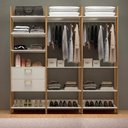 Ver imagem 1 de Guarda Roupa Closet com Cabideiros Dalla Costa 100% Mdf Cor:off White com Freijó