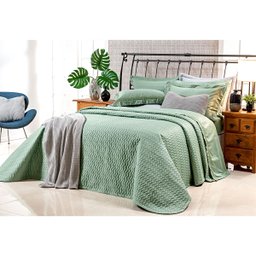 Kit Cobre Leito King Size 100% Algodão 400 Fios Egípcio Verde 3 Peças - 4