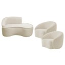Ver imagem 2 de Kit Divã Recamier Orgânico Marrocos 150cm Lado Direito e 2 Poltronas Amore Bouclé
