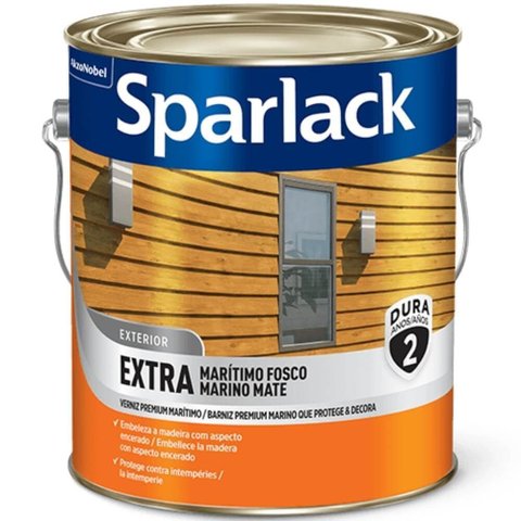 Verniz Sparlack Marítimo Fosco para Madeira Natural 3,6 Litros - Sparlack Verniz 3,6l Sparlack Fosco