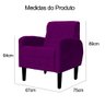 Kit 02 Poltronas Decorativa Luiza Para Escritório Veludo Roxo - 7
