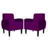 Kit 02 Poltronas Decorativa Luiza Para Escritório Veludo Roxo - 1