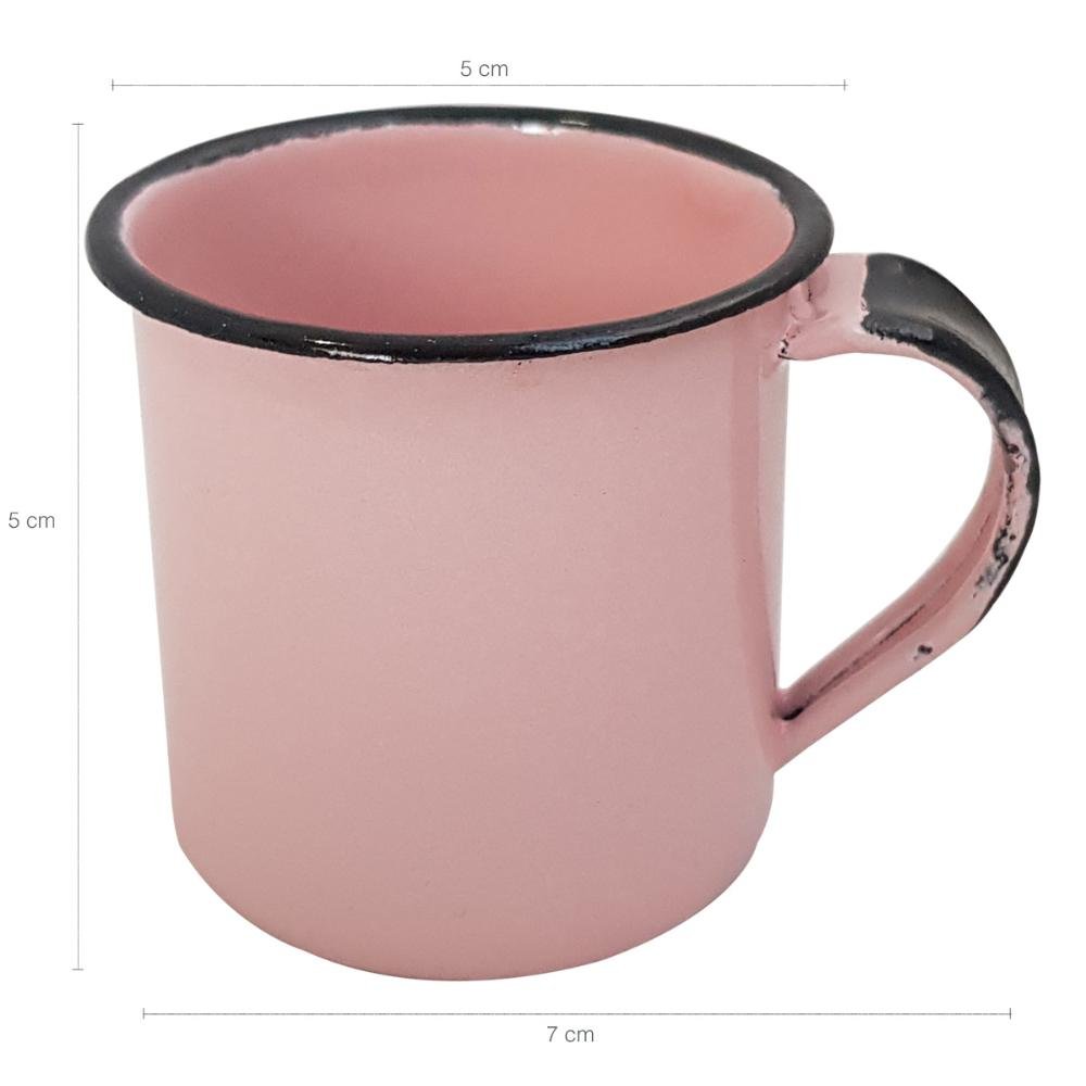 Bule Café Esmaltado 1,25 Litros e 6 Xícaras 70ml Tradicional Rosa - 8