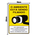Ver imagem 2 de Combo 10 Placas de Sinalização o Ambiente Está Sendo Filmado 15x20 Acesso - P-25/1 F9e