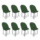 Ver imagem 1 de Kit 8 Cadeiras Poltrona de Jantar Ariel Suede Verde Pés de Ferro Preto - Pallazio