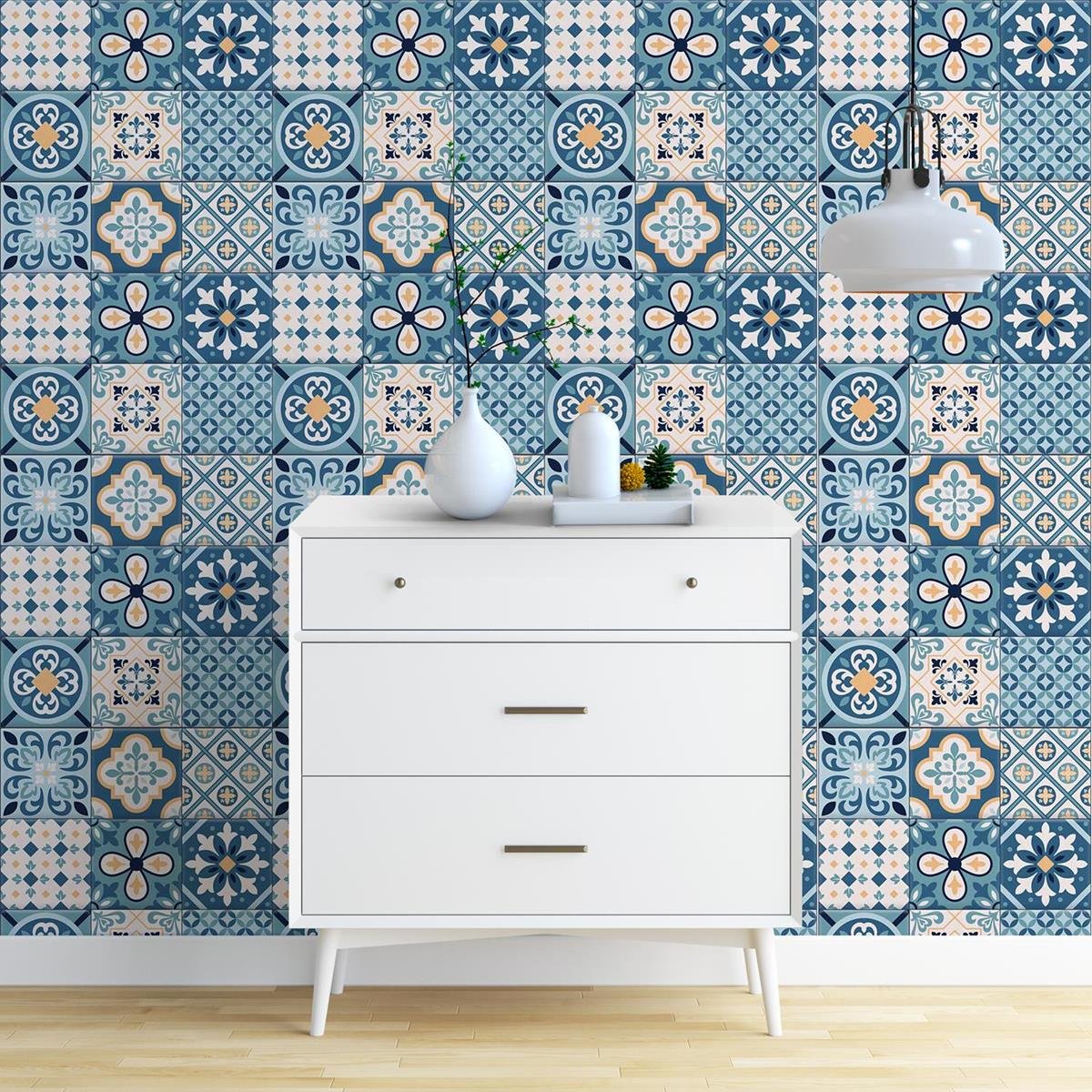 Papel de Parede Adesivo Azulejo Português N03032 RL 0,58x3M - 3