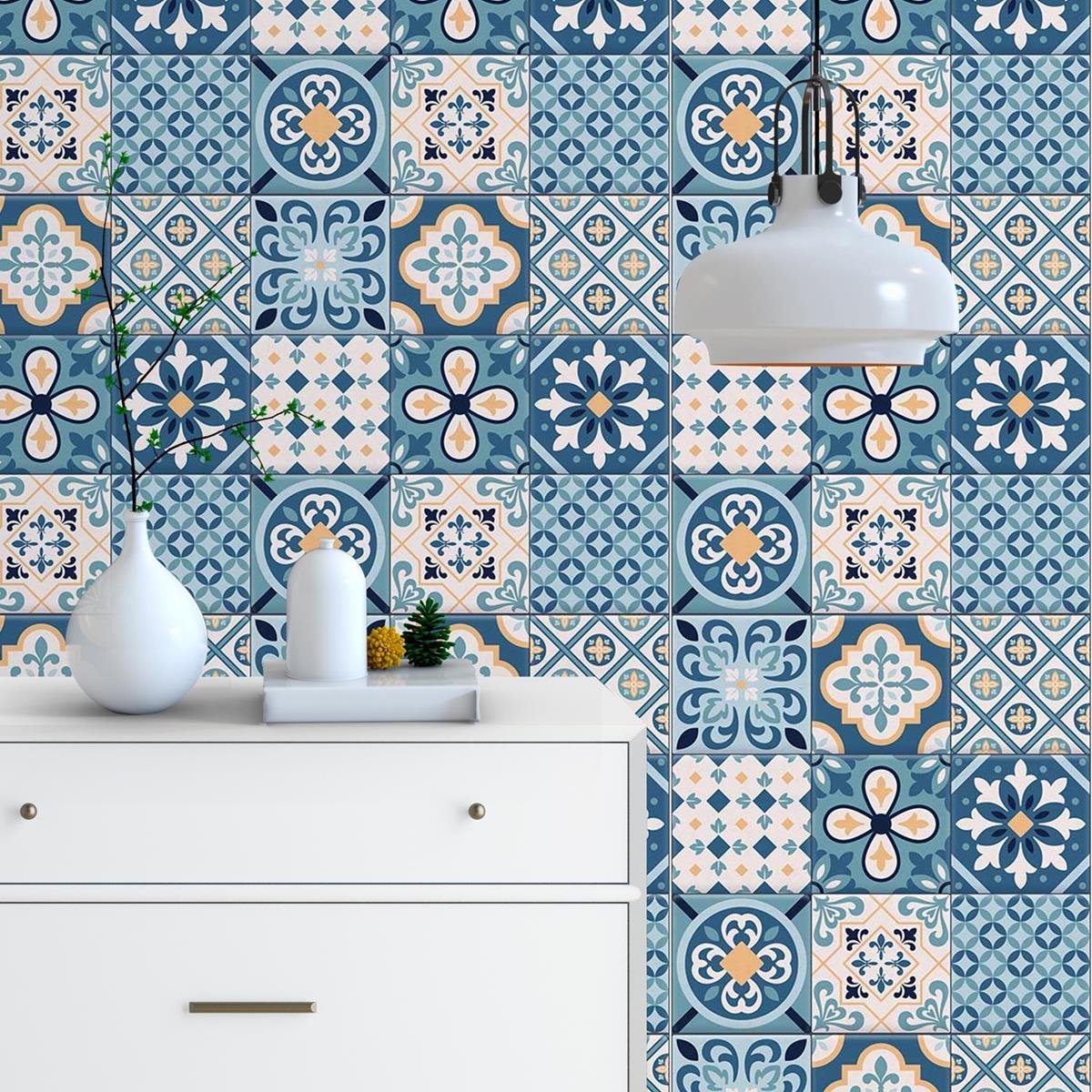 Papel de Parede Adesivo Azulejo Português N03032 RL 0,58x3M