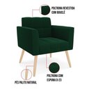 Ver imagem 5 de Poltrona Sala de Estar Pé Palito Natural Elisa Bouclê Verde D03 - D'Rossi
