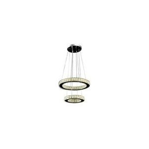 Lustre Pendente Cristal 2 Anéis Led60w - 3 em 1 - Nitrolux