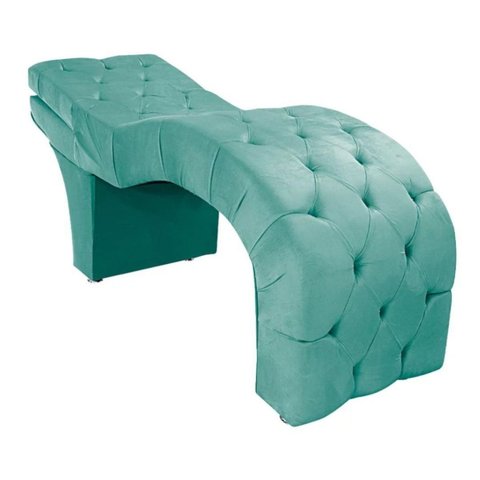 Maca Estética Estofada Reclinável Ergonômica Spa Suede Yara:Azul Tiffany