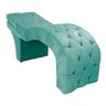 Maca Estética Estofada Reclinável Ergonômica Spa Suede Yara:Azul Tiffany - 1