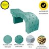Maca Estética Estofada Reclinável Ergonômica Spa Suede Yara:Azul Tiffany - 5