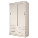 Ver mais imagens de Guarda-roupa Solteiro Trento 2 Portas 4 Gavetas Flex Branco/rosa Chá - Panorama Móveis