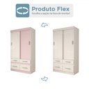 Ver imagem 7 de Guarda-roupa Solteiro Trento 2 Portas 4 Gavetas Flex Branco/rosa Chá - Panorama Móveis