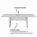 Ver imagem 4 de Mesa Reunião Retangular 2,00 m X 0,90 m Tampo e Pé Painel Duplo Chanfrado 45° com Caixa de