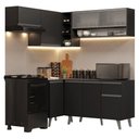 Ver imagem 2 de Armário de Cozinha Completa de Canto 325 Cm Preto Nice Madesa 03 Preto