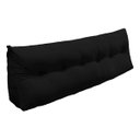Ver imagem 1 de Almofada Cabeceira Mel Cama Queen 160cm Encosto Suede:Preto/Liso