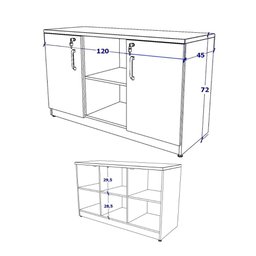 Armário Baixo para Escritório 120 Cm Linha de Alto Padrão - 2
