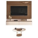 Ver imagem 1 de Home Suspenso Astor Castanho Off White com Mesa de Centro Sky com Tampo de Vidro Castanho - Hb Mó