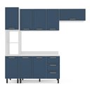 Ver imagem 2 de Armário de Cozinha Modulada Completa 4 Peças 240cm com Tampo 100% Mdf Amara Politorno Móveis