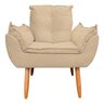 Poltrona Decorativa Opala Sala de Estar Veludo Bege Gli Imports - 2