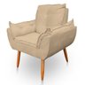 Poltrona Decorativa Opala Sala de Estar Veludo Bege Gli Imports - 3