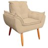 Poltrona Decorativa Opala Sala de Estar Veludo Bege Gli Imports - 1