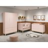 Jogo de Quarto para Bebê Completo 3 Portas Classic New Rosa Fosco com Natural - MoveisAqui - 1