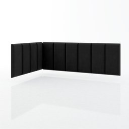 Conjunto de Cabeceira para Cama de Casal Lateral Preto 0,90 Aurora - Jr Móveis - 4