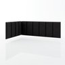 Conjunto de Cabeceira para Cama de Casal Lateral Preto 0,90 Aurora - Jr Móveis - 4
