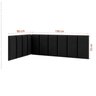 Conjunto de Cabeceira para Cama de Casal Lateral Preto 0,90 Aurora - Jr Móveis - 5