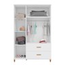 Guarda Roupa Retro 3 Portas 2 Gavetas M08 Milka Branco Acetinado - Mpozenato - 3
