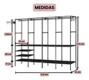Ver imagem 2 de Cabideiro Guarda Roupa Arara Quadruplo Cabides 4 Colunas
