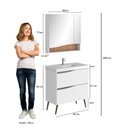 Ver imagem 2 de Gabinete para Banheiro com Pés 02 Gavetas com Lavatório e Armário 80cm Lille Móveis Bosi