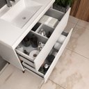 Ver imagem 4 de Gabinete para Banheiro com Pés 02 Gavetas com Lavatório e Armário 80cm Lille Móveis Bosi