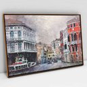 Ver imagem 1 de Quadro Decorativo em Canvas Aquarela City TaColado Moldura Flutuante 4,5cm Freijó 120 x 80cm