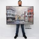 Ver imagem 2 de Quadro Decorativo em Canvas Aquarela City TaColado Moldura Flutuante 4,5cm Freijó 120 x 80cm