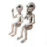 Estátua Alienígena Escultura Decoração Alien Área 51 E.T Dangos Feminino + Masculino (Branco) - 1