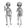 Estátua Alienígena Escultura Decoração Alien Área 51 E.T Dangos Feminino + Masculino (Branco) - 6