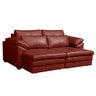 Sofá Decorativo Piece Bipartido Retrátil Sala de Estar 175cm Couro Vermelho G58 - Gran Belo - 2