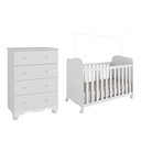 Ver imagem 1 de Quarto de Bebê com Cômoda 4 Gavetas Berço Junior Uli Móveis Peroba Branco