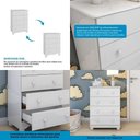 Ver imagem 4 de Quarto de Bebê com Cômoda 4 Gavetas Berço Junior Uli Móveis Peroba Branco