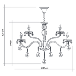 Lustre Candelabro Cristal Legítimo Maria Tereza Nice 12 Lâmpadas E14: Champagne - 3